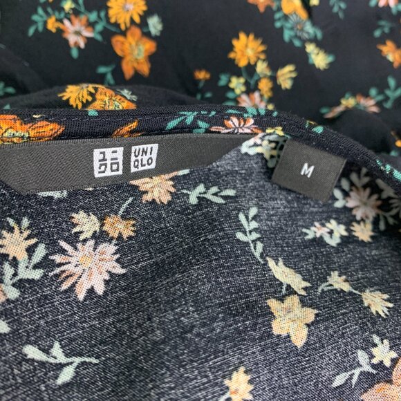 Uniqlo Printed V-Neck Long-Sleeve Flare Mini Dress - Picture 9 of 11